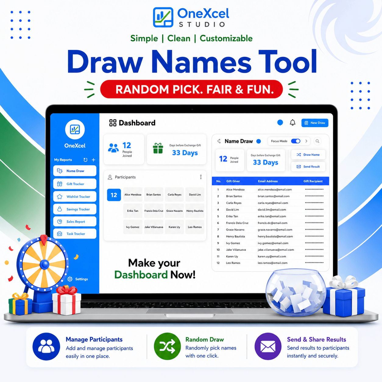 Draw Names Excel template cover