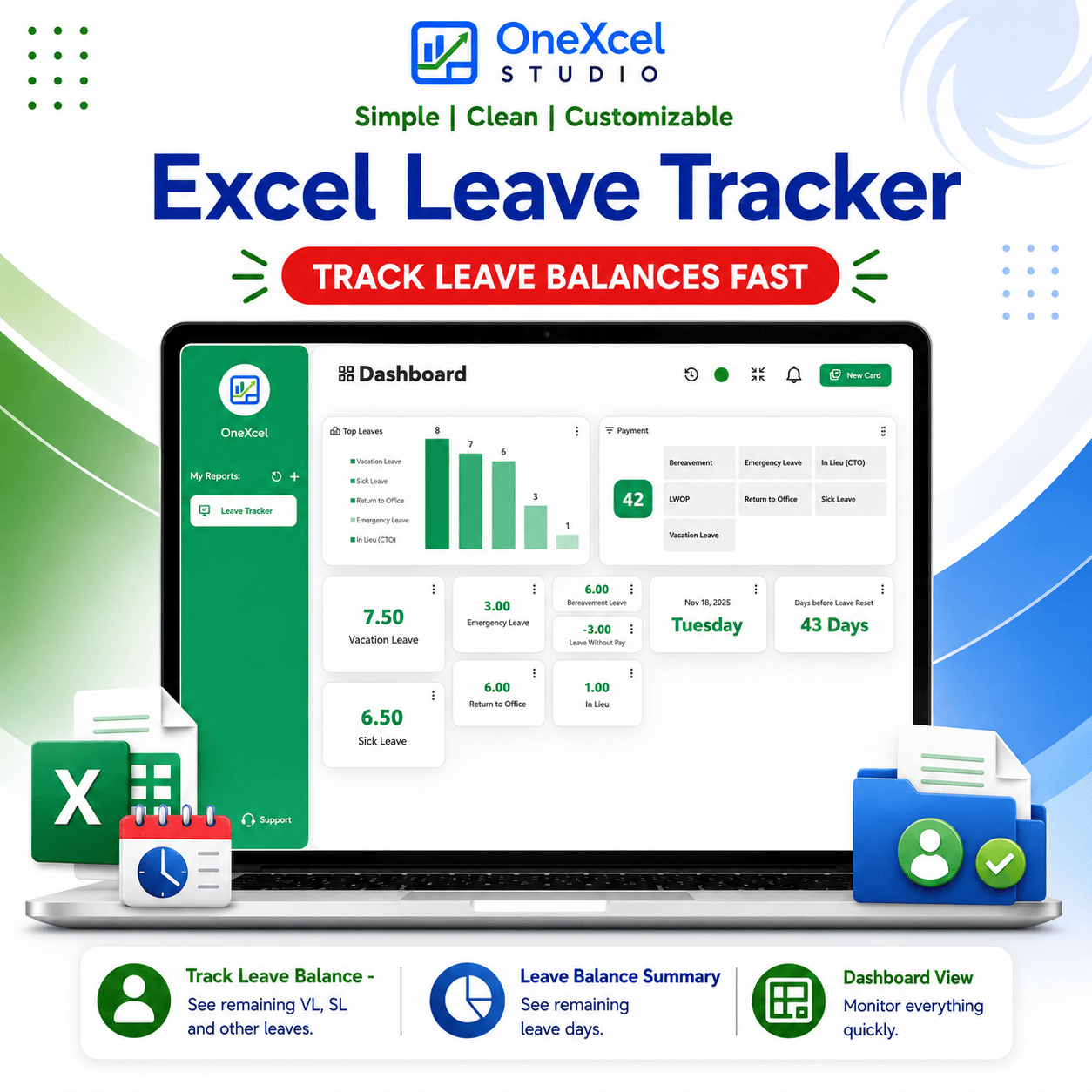 Excel Leave Tracker template cover