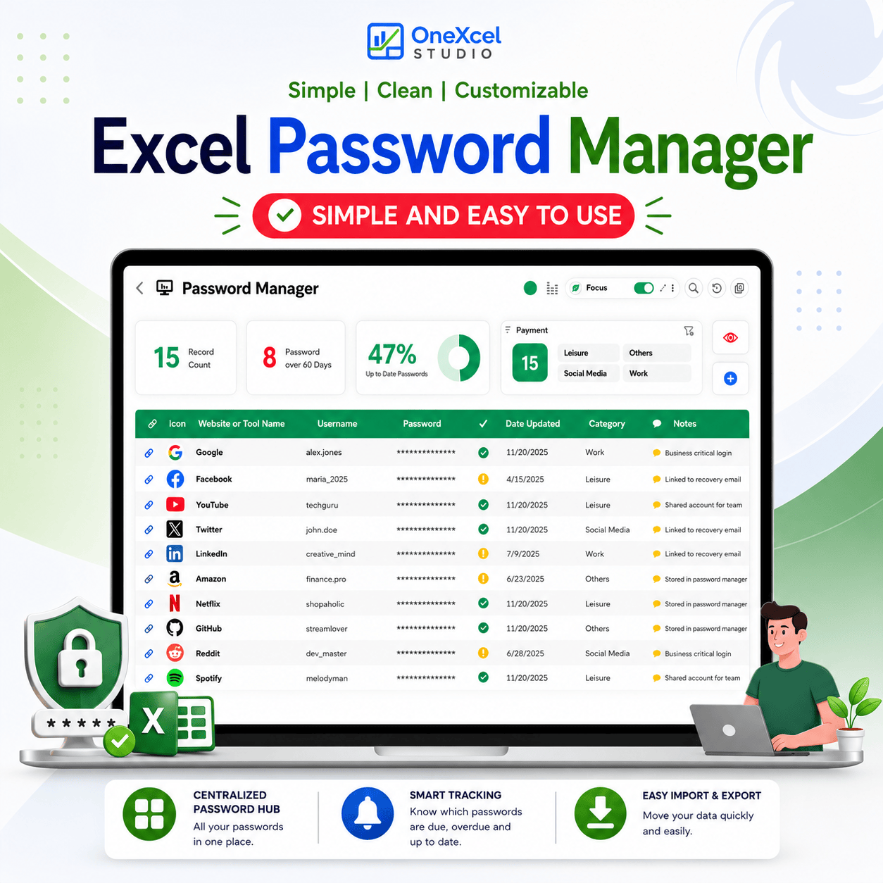 Excel Password Manager template cover