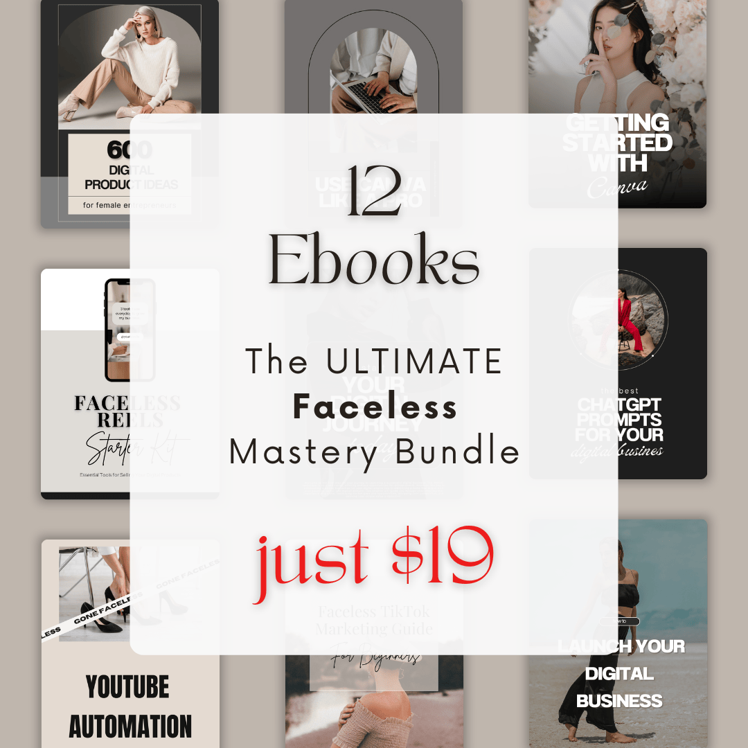 Faceless Mastery Bundle digital product collection and resources for online entrepreneurs.