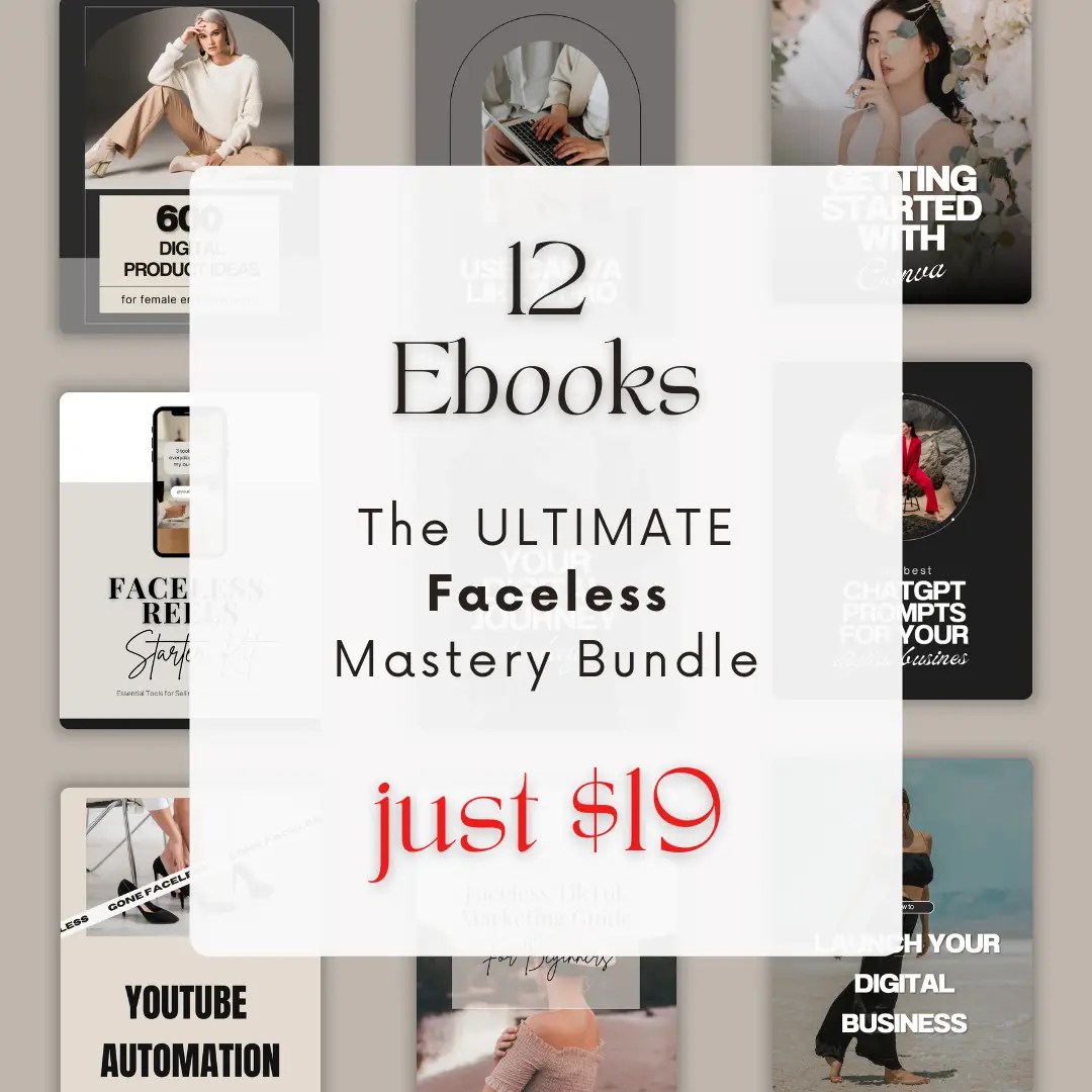 Faceless Mastery Bundle digital product collection and resources for online entrepreneurs.