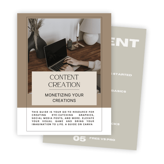 Content Creation Canva guide for monetizing graphics and social media posts, featuring Master Resell Rights.