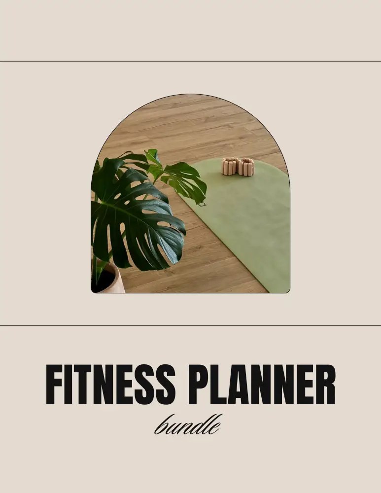 Fitness Planner Bundle with Canva templates and PLR planner resources for digital product resale.