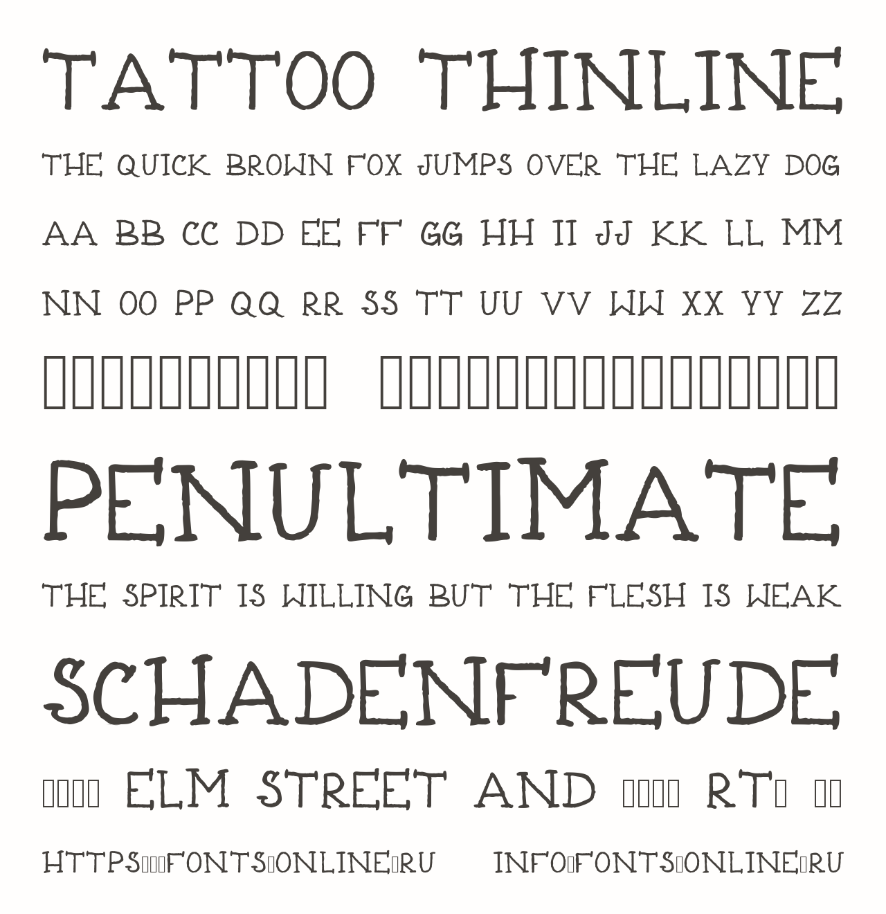 Tattoo thinline font