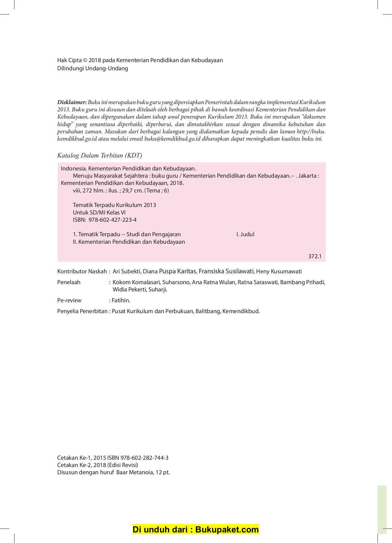 Artikeloka apr 25, 2020 4 min read. Buku Guru Kelas 6 Tema 6 Revisi 2018 Unduh Buku 1 50 Halaman Pubhtml5