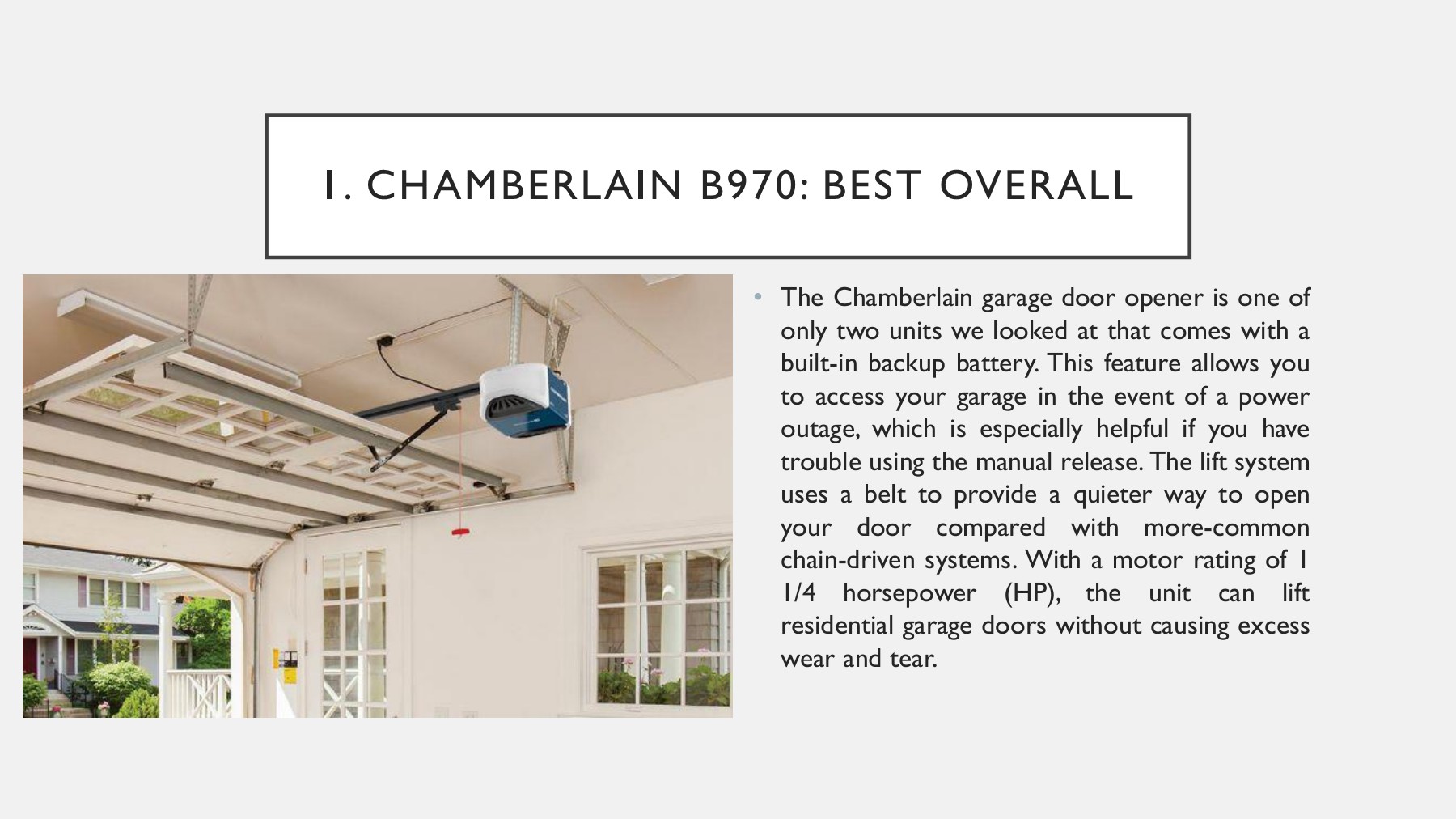 When you're in a rush to leave for work or coming home after a long day, few things are more frustrating than a garage door that doesn't open and close properly. 5 Best Garage Door Opener Reviews By Consumer Ramona Goodman Consumer Report Chamberlain Garage Door Pubhtml5