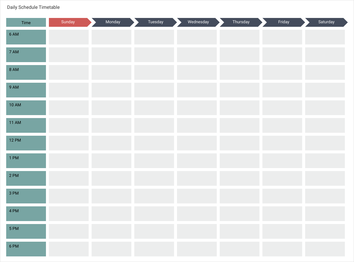 pic Scgule daily schedule timetable process map template