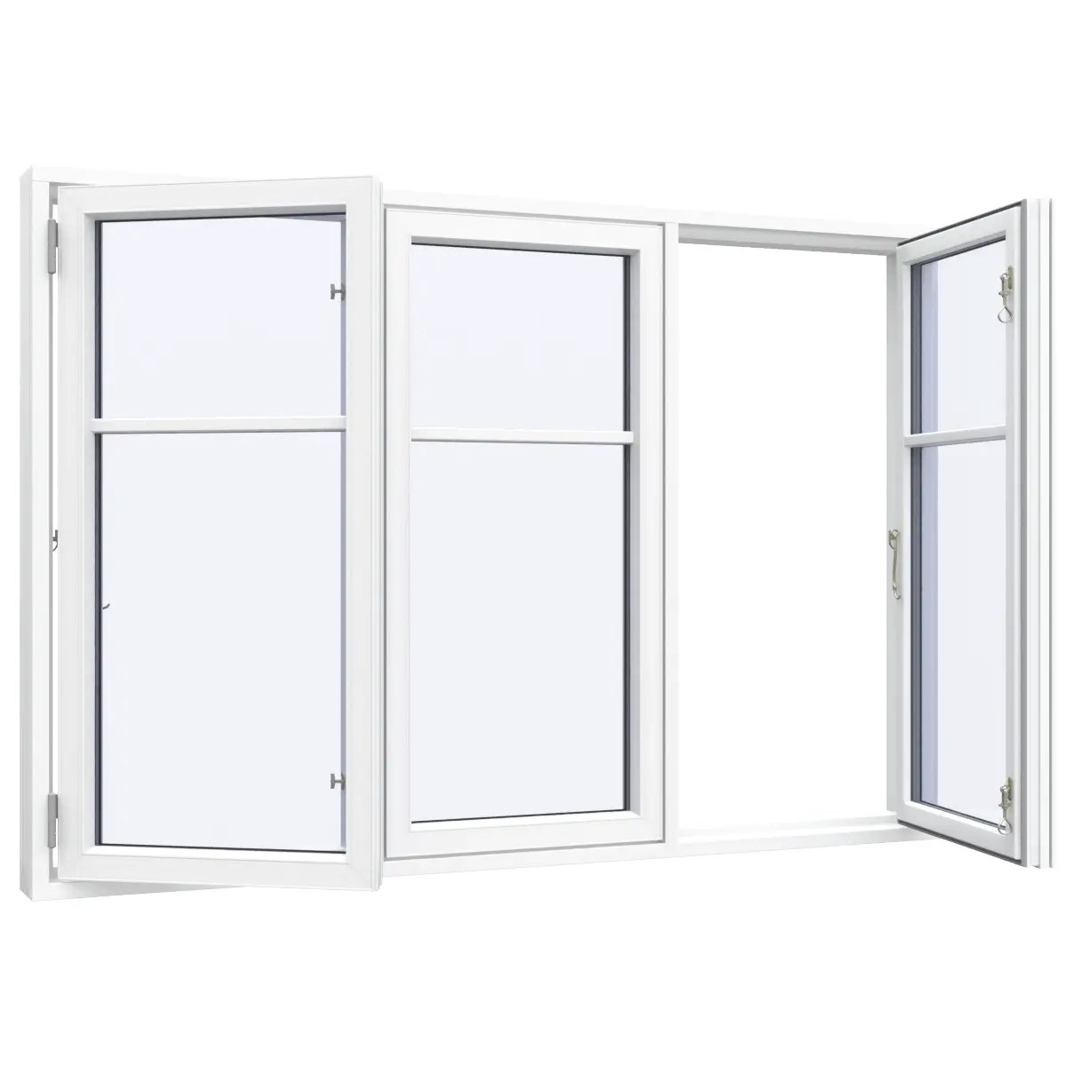 3-luft Spröjsade fönster med 2 rutor. Spröjs i topp