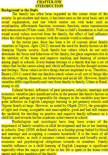 Family Background and Pupils’ Academic Performance in English Language in Primary Schools