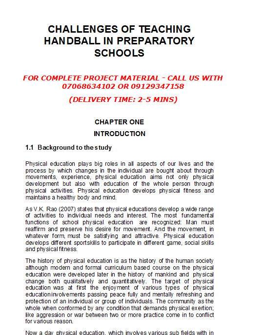 Challenges of Teaching Handball in Preparatory Schools