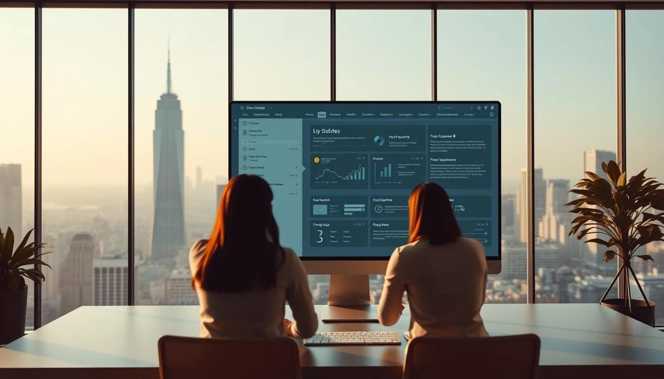 A sleek, minimalist workspace with a large computer display showcasing a visual representation of no-code application development. In the foreground, an elegantly designed user interface with intuitive drag-and-drop tools and pre-built components. The middle ground features a team of professionals collaborating on a complex project, their faces obscured to maintain focus on the technology. In the background, a panoramic cityscape with towering skyscrapers, symbolizing the scale and reach of no-code solutions. Warm, diffused lighting creates a sense of productivity and innovation, while a muted color palette reinforces the clean, modern aesthetic. A cinematic, almost cinematic perspective captures the transformative power of no-code in empowering businesses to rapidly create custom applications.