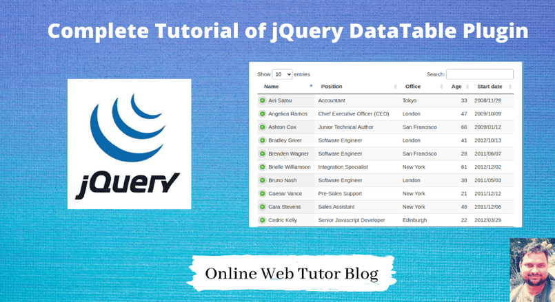 Enter compatibility mode · step 2: Complete jQuery DataTable Tutorial