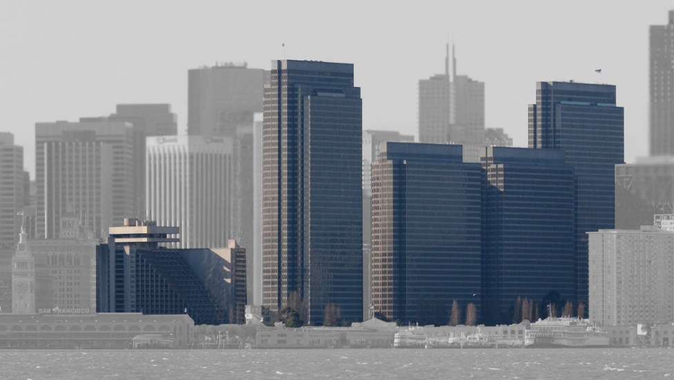 Dark SF buildings from the bay
