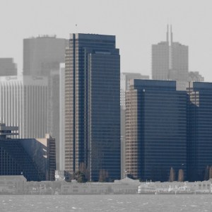 Dark SF buildings from the bay