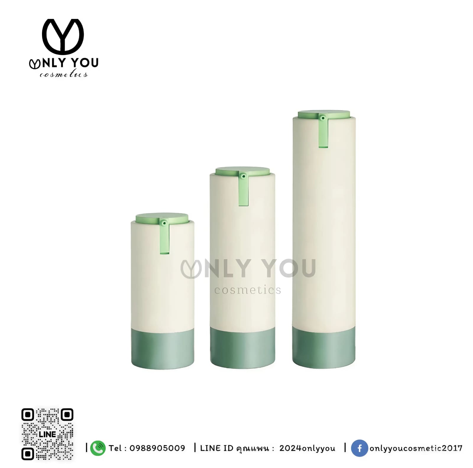 ขวดปั๊มพลาสติกทรงกระบอก ขวดสูญญากาศ ขวดปั๊มเครื่องสำอาง ขวดพลาสติก ขวดเครื่องสำอาง ขวดแชมพู ขวดครีม ขวดปั๊ม