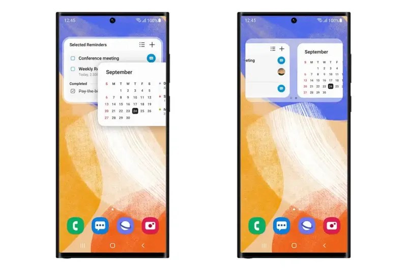 홈 스크린에 위젯 쌓기