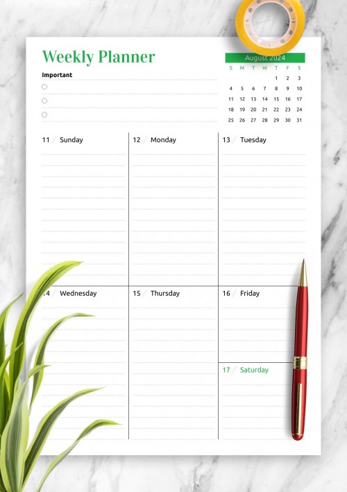 printable weekly planner templates download pdf