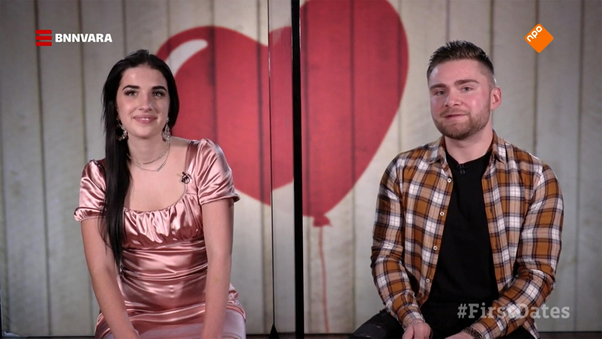Vera Louise en Justin Kerseboom op de set van First Dates