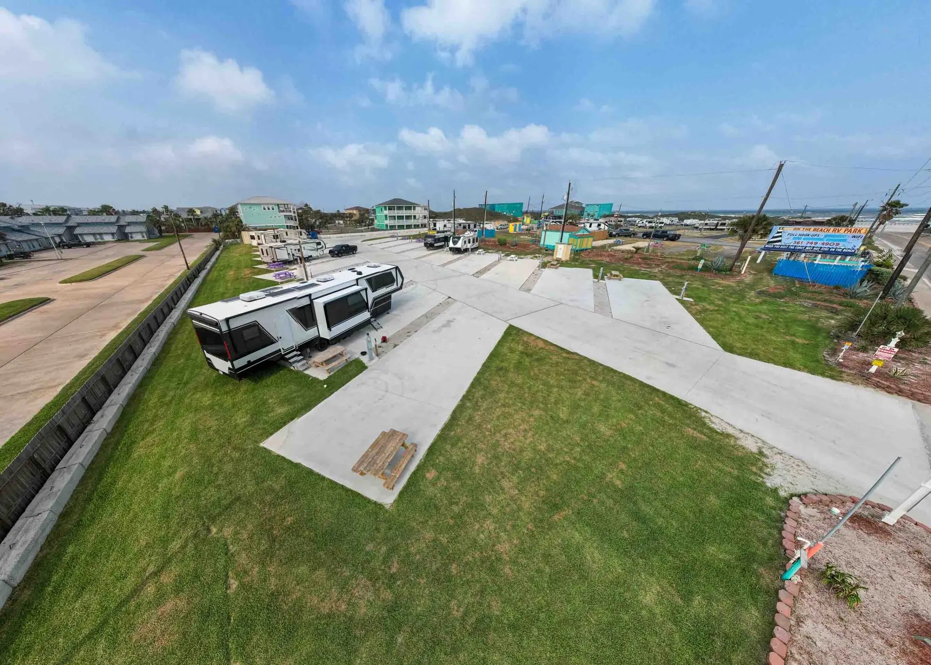Big rig Rv expansion sites at on the beach rv park in port Aransas