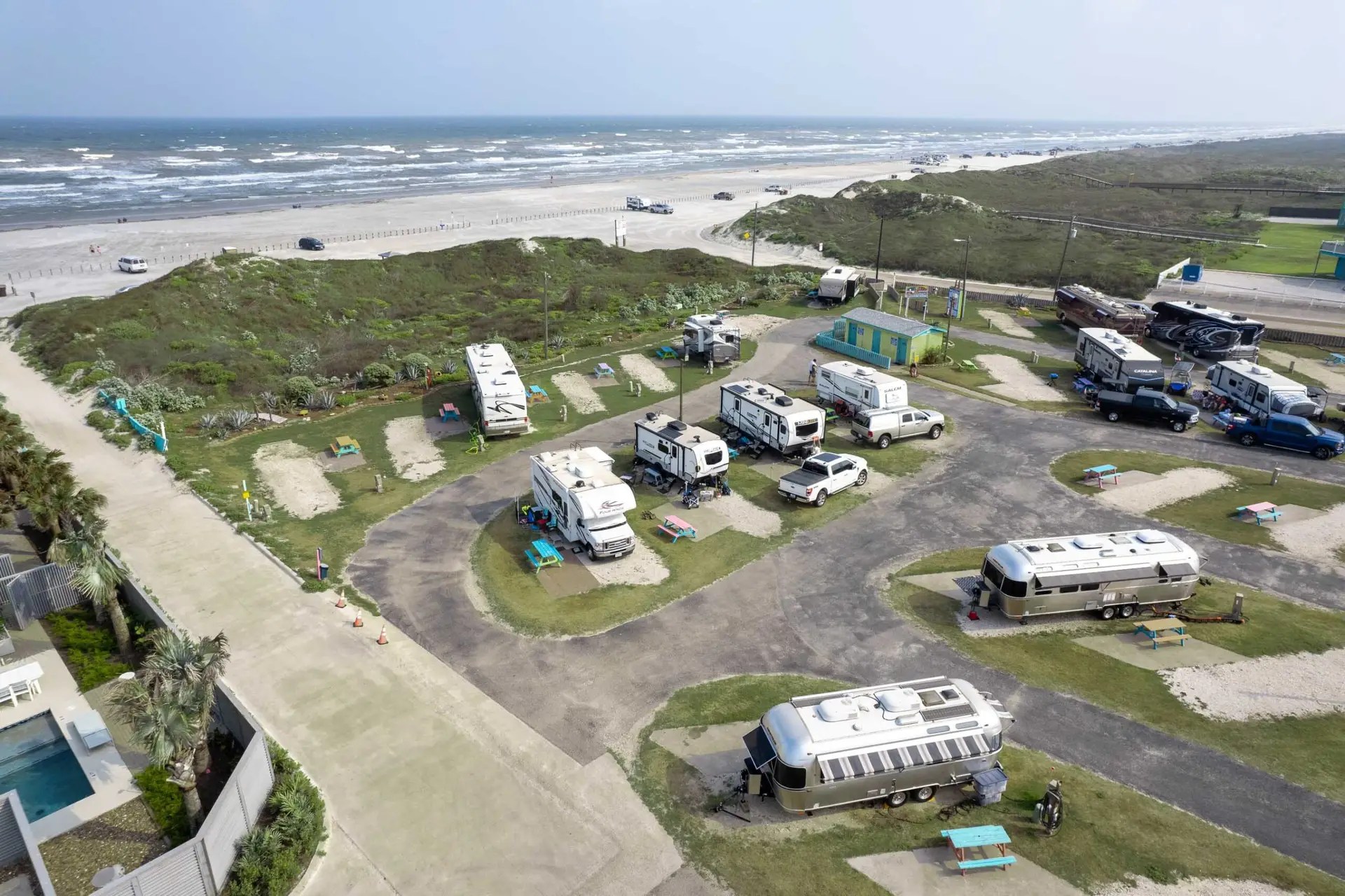Beachfront RV sites at On the beach rv park in port Aransas TX