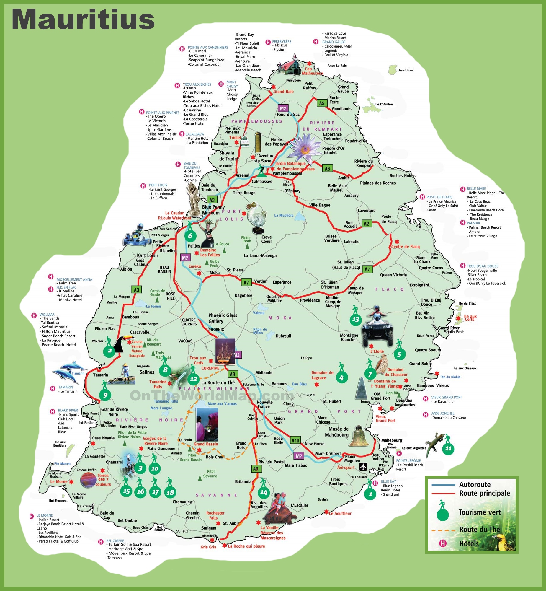 Mauritius Hotel Map Mauritius Hotel Map 
