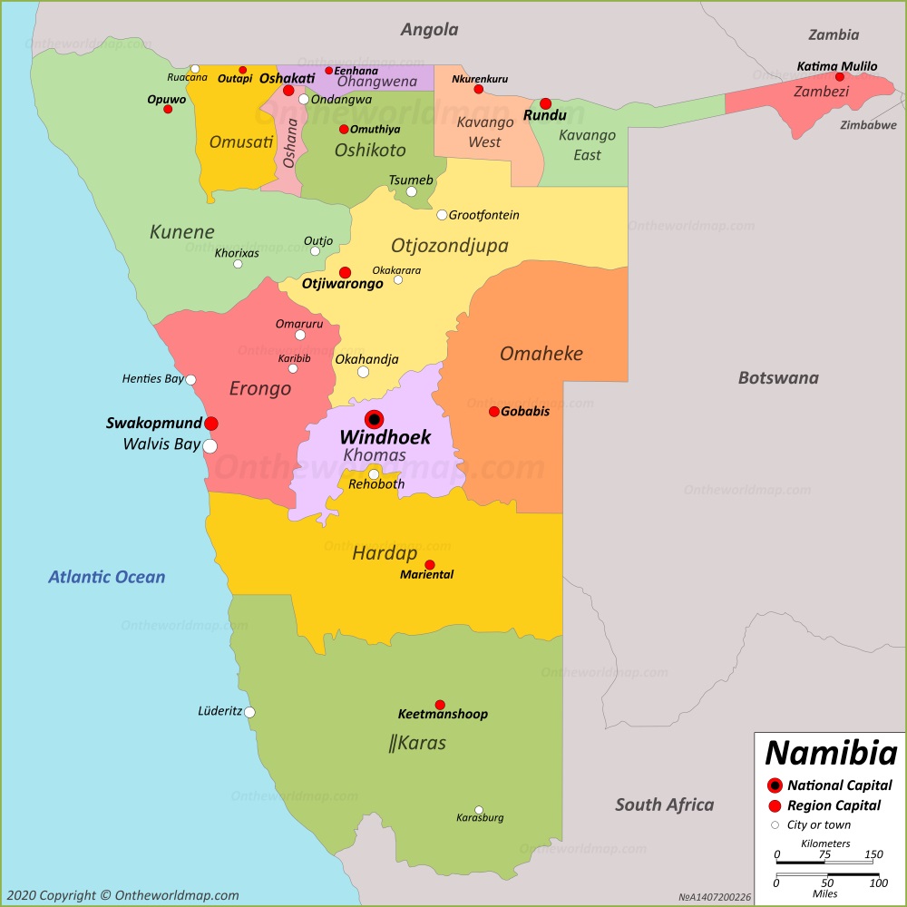 Namibia Map Detailed Maps Of Republic Of Namibia Map Of Namibia 