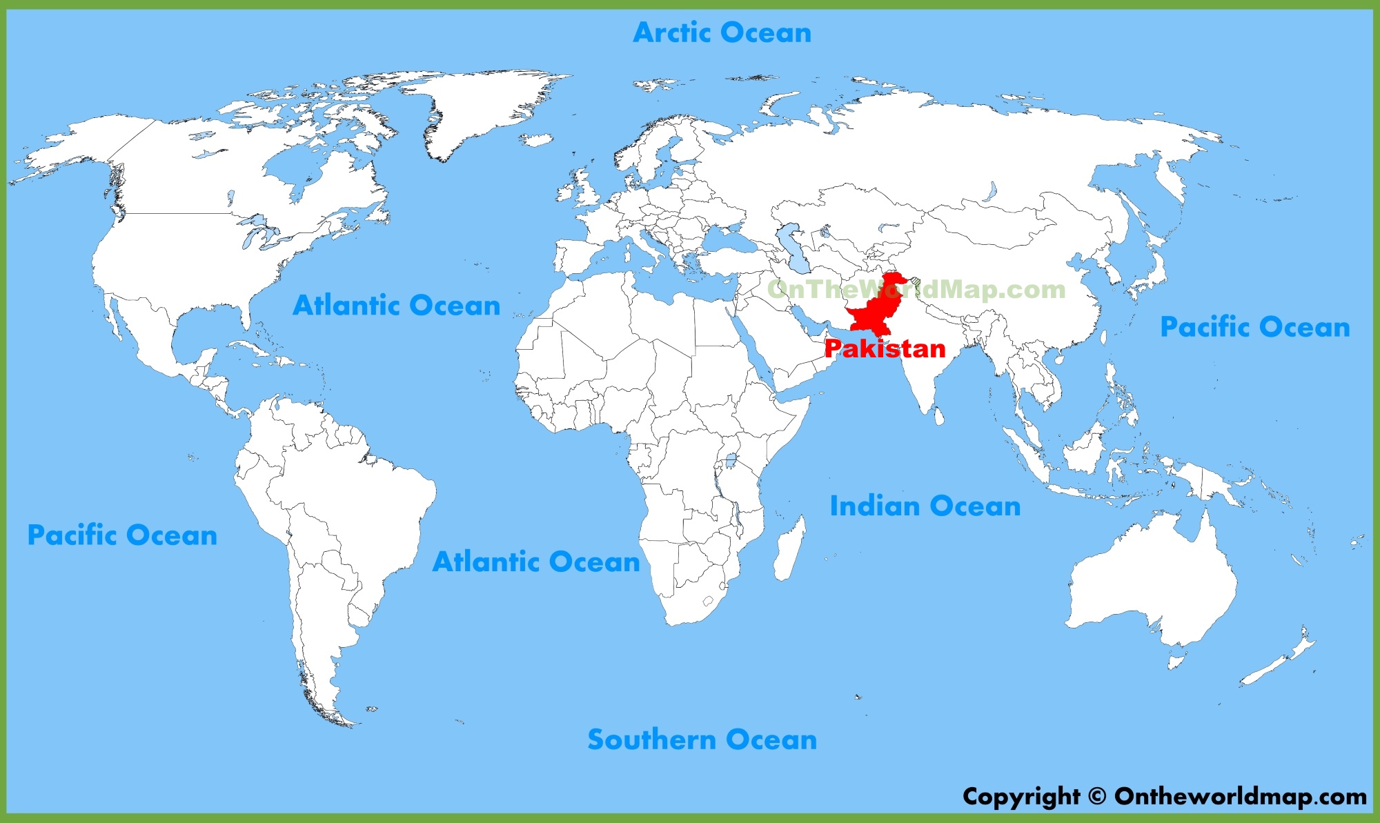 Pakistan Location On The World Map Pakistan Location Map 
