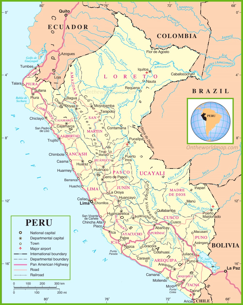 Peru Political Map Peru Political Map 