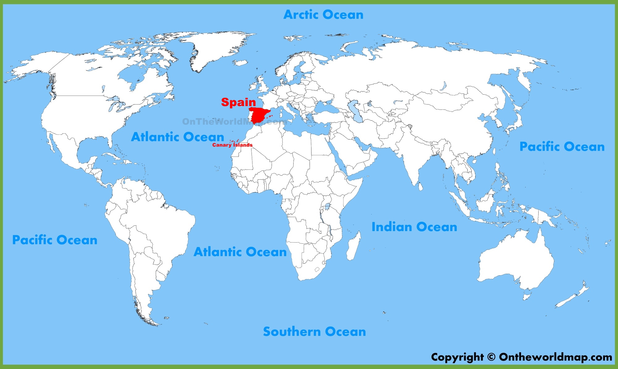 Spain Location On The World Map Spain Location Map 
