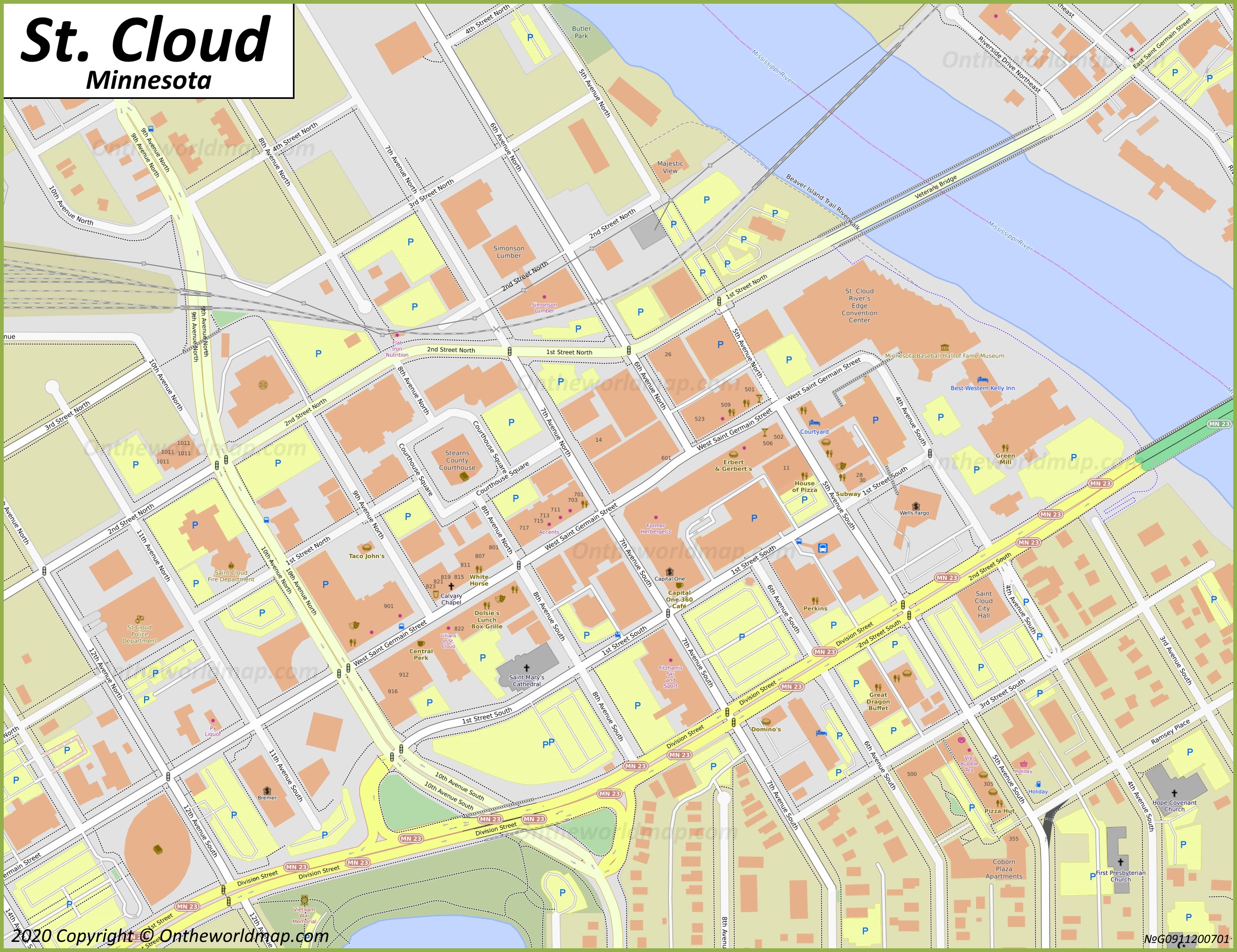 St Cloud Map Minnesota U S Discover St Cloud With Detailed Maps St Cloud Downtown Map 