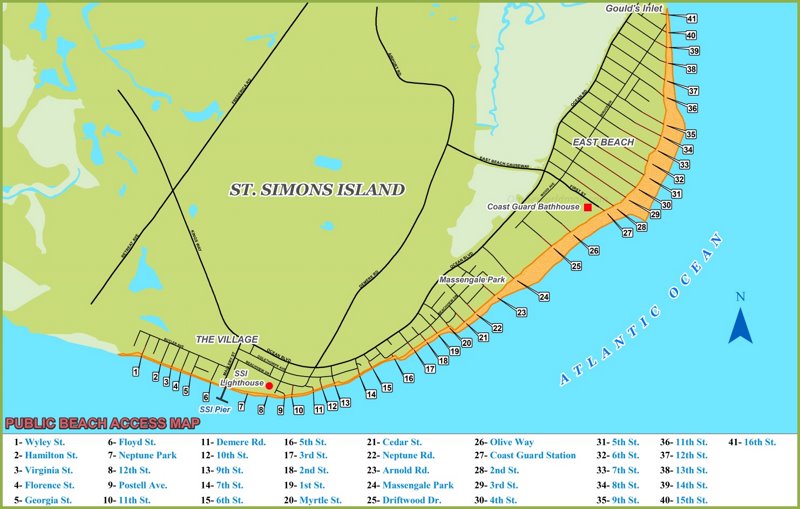 St Simons Island GA Map Golden Isles Relaxed Beach Escape St Simons Beach Map Max 