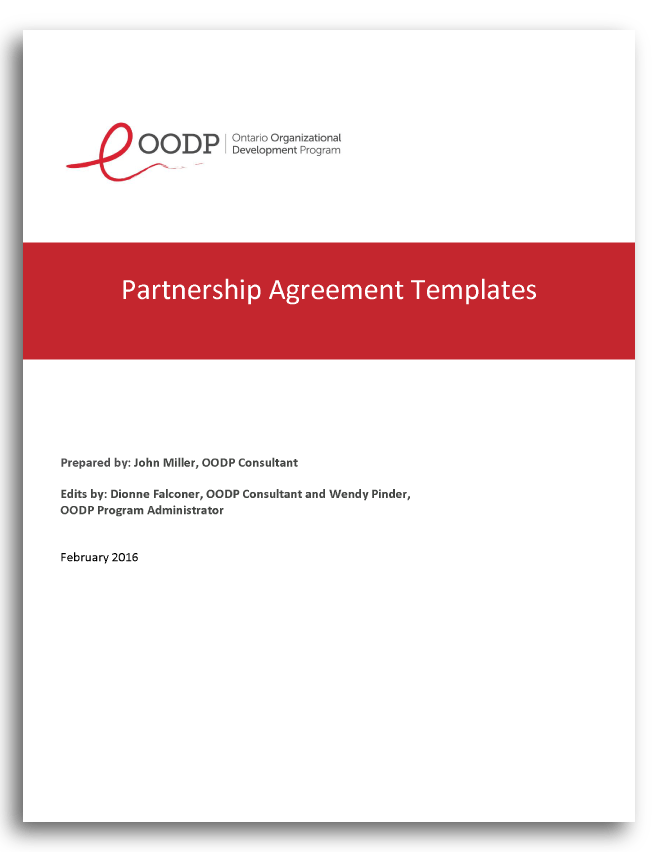 Partnership Agreement Forms The Ontario Organizational Development Program Oodp