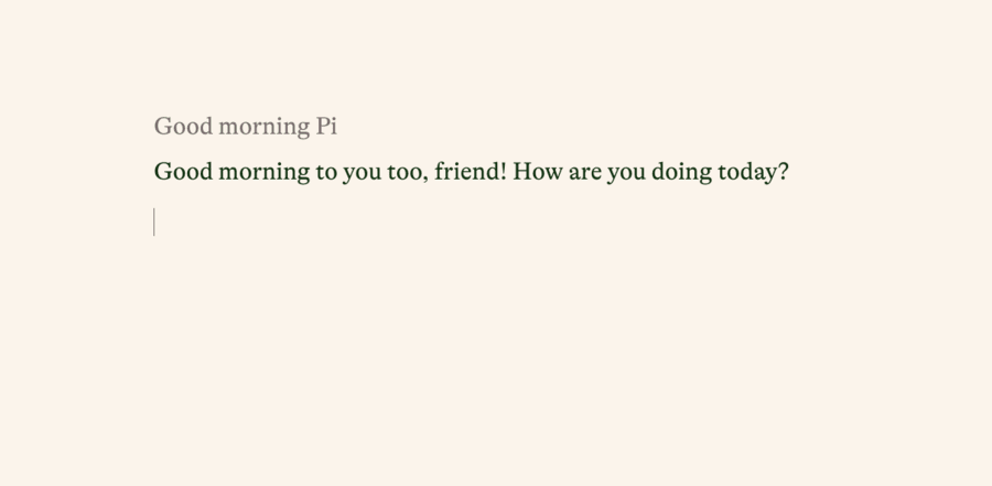 Screenshot of Pi chat