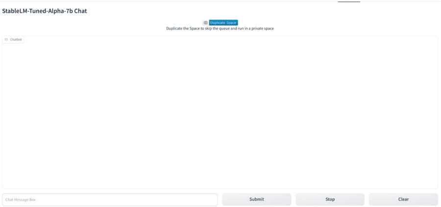 Screenshot of StableLM