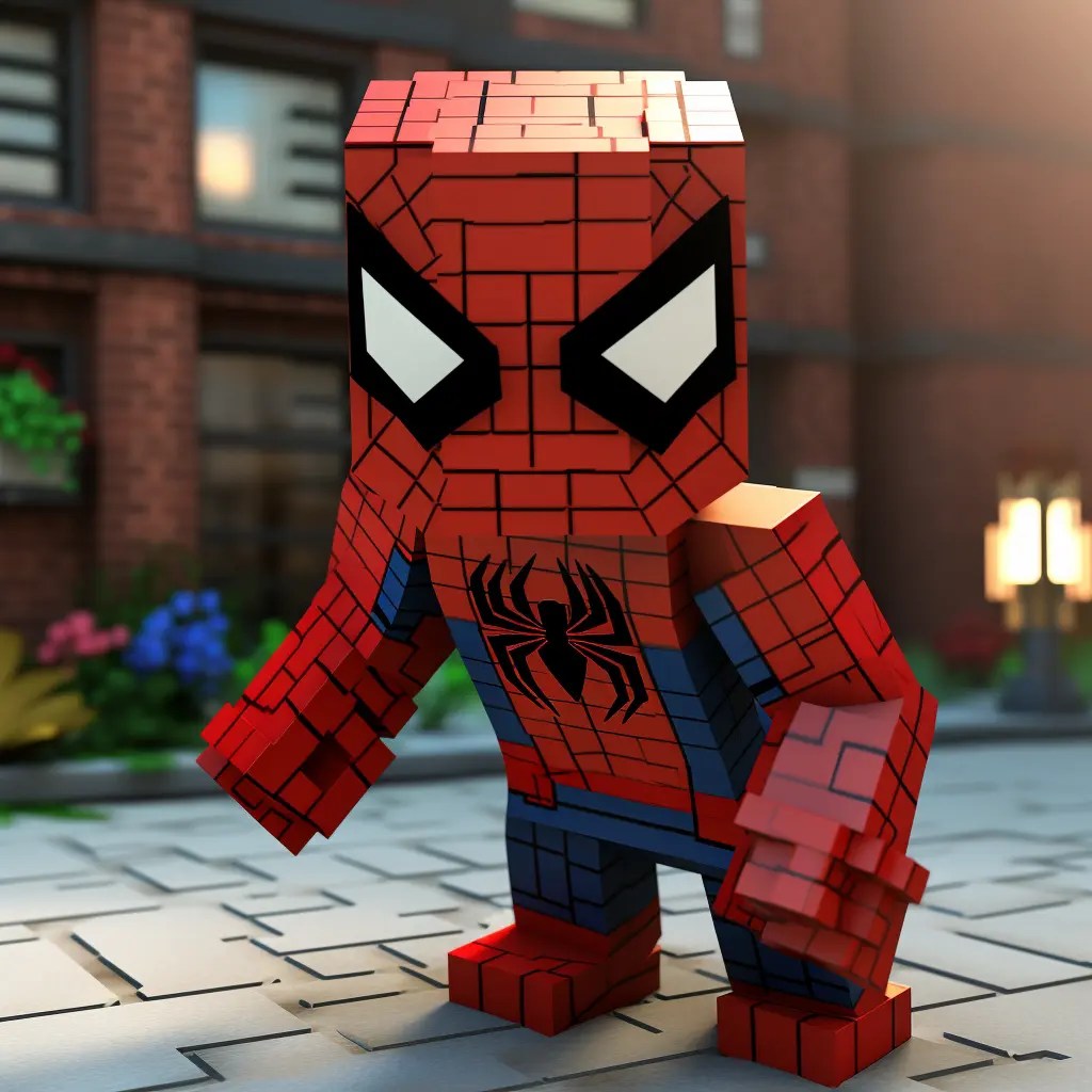 Minecraft spider-man character pixel