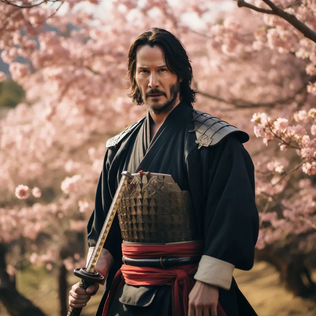 Keanu Reeves as a samurai warrior
