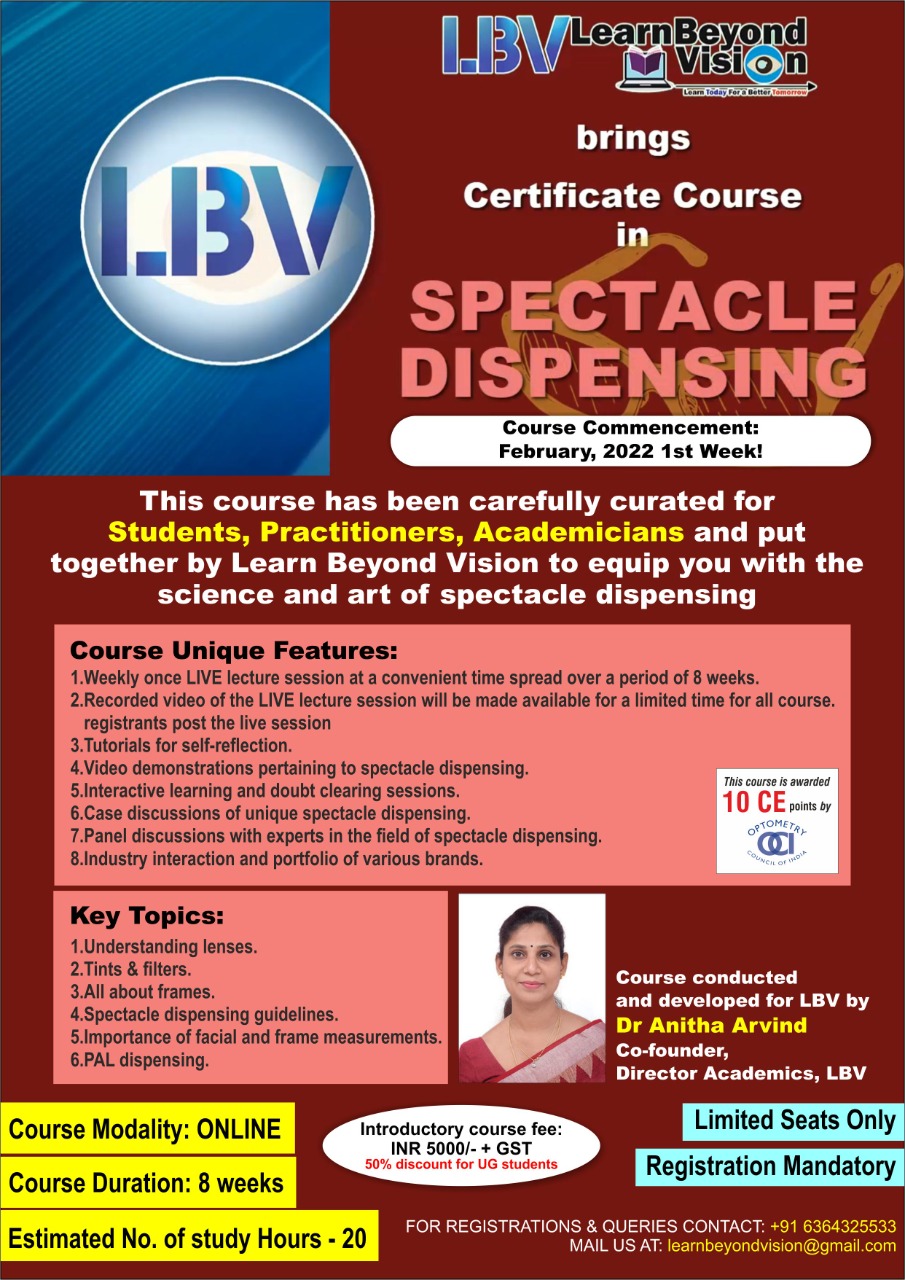 Spectacle Dispensing - A Certificate Course
