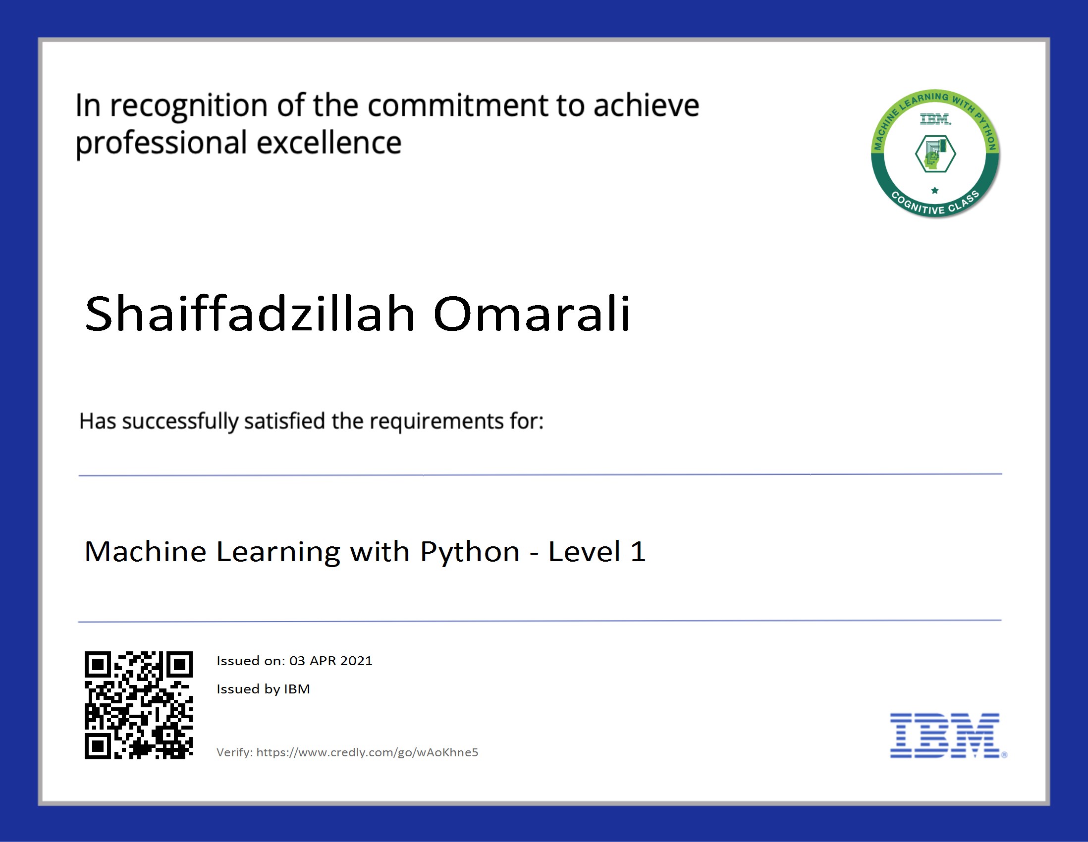 Machine Learning with Python (Level 1)