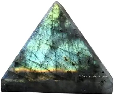 Labradorite Pyramid Crystal Healing Stones - 2" Great Pyramid Figurine of Natural Stone Pyramid for Meditation, Reiki, Chakra Balancing and Crystal Pyramids Grid : Home & Kitchen