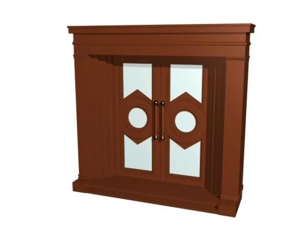 Interior Wooden Glass Double Door Free 3d Model 3ds Max Vray Open3dmodel 209602