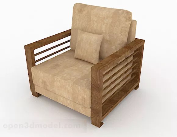 Rural Wooden Single Sofa Design Free 3d Model Max Open3dmodel 337035