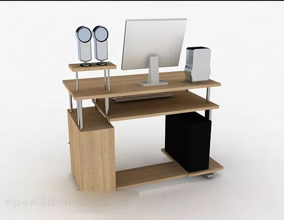 Wooden Computer Desk Design Free 3d Model Max Open3dmodel 337347