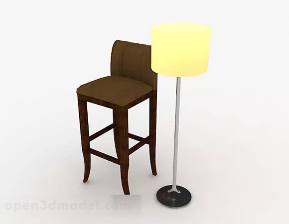 Wooden High Chair With Lamp Free 3d Model Max Open3dmodel 342192