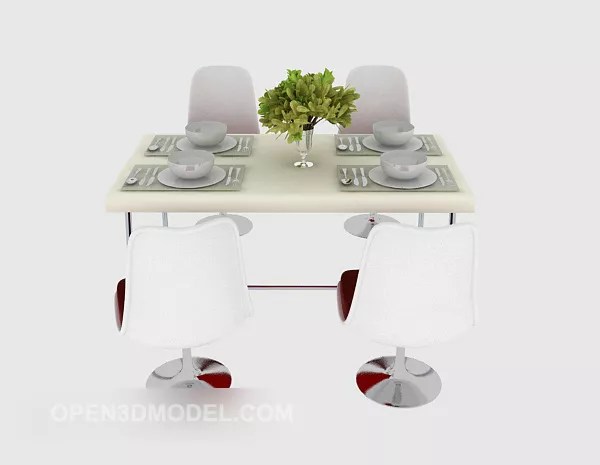 Modern Solid Wood Four Person Dining Table Free 3d Model Max Open3dmodel 524897