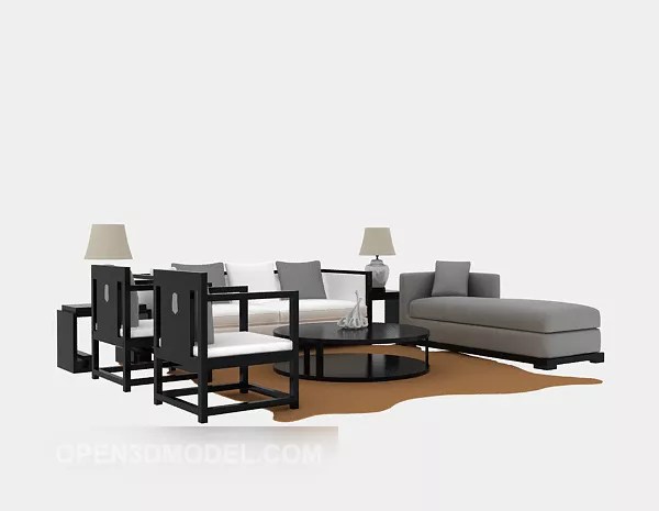 Chinese Modern Wooden Sofa Set Free 3d Model Max Open3dmodel 531339