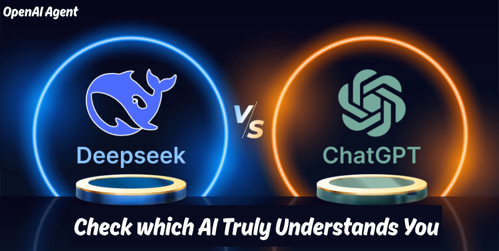 Deepseek vs ChatGPT comparison banner with text 'Check which AI Truly Understands You
