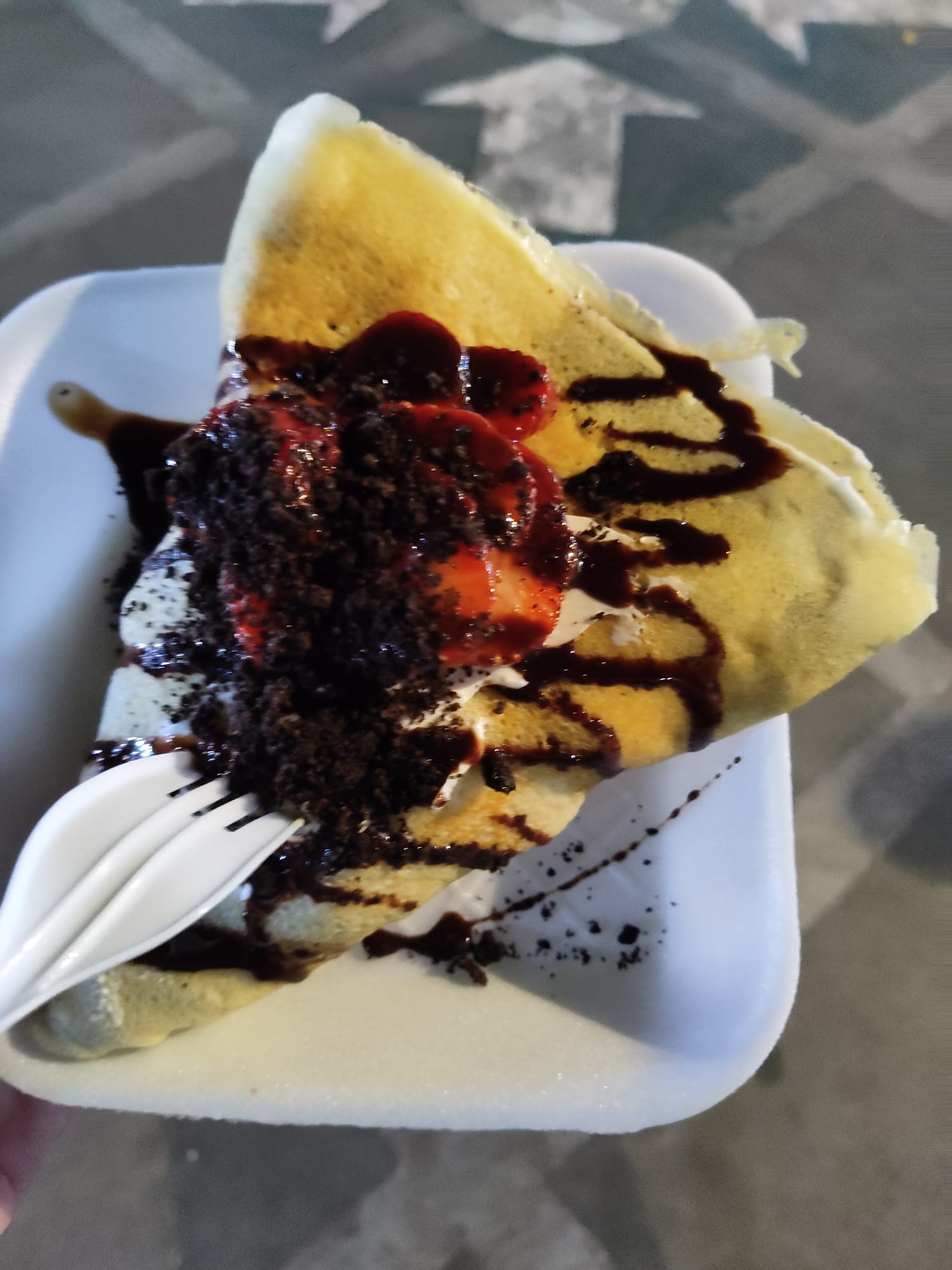 Handmade crepes in Mexico.