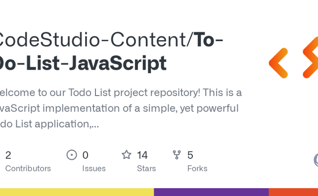 GitHub - CodeStudio-Content/To-Do-List-JavaScript: Welcome To Our Todo List Project Repository ...