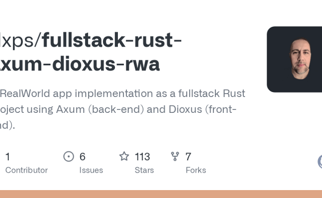 GitHub - Dxps/fullstack-rust-axum-dioxus-rwa: A RealWorld App Implementation As A Fullstack Rust ...