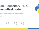 Github Python Repository Hub Monaco Flaskcode A Web Based Code